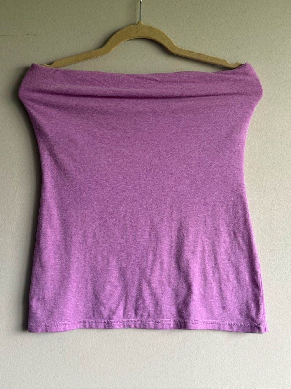 No Boundaries Lavender Off-Shoulder Tube Top - built in bra